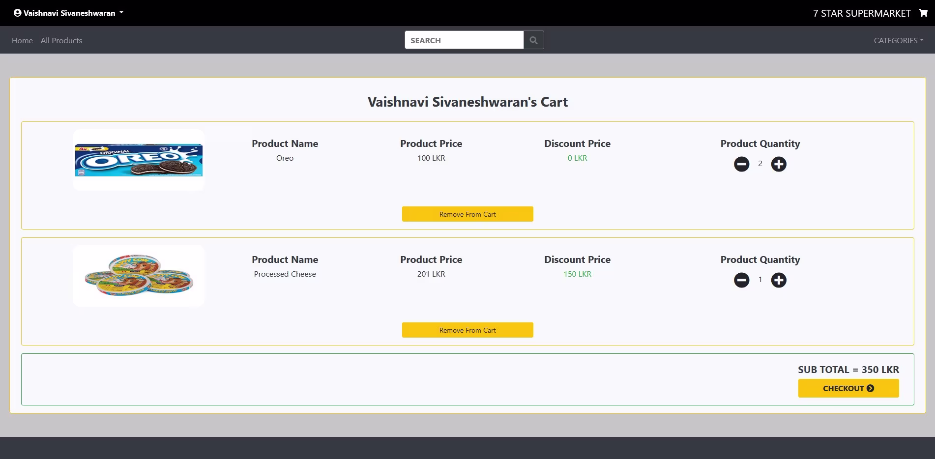 Cart screenshot